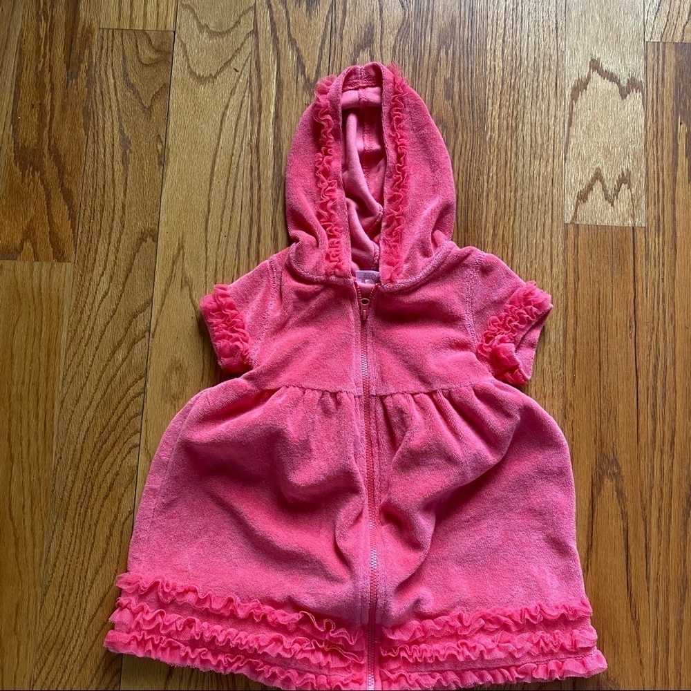 Target zipper terry cloth ruffle swimsuit cover